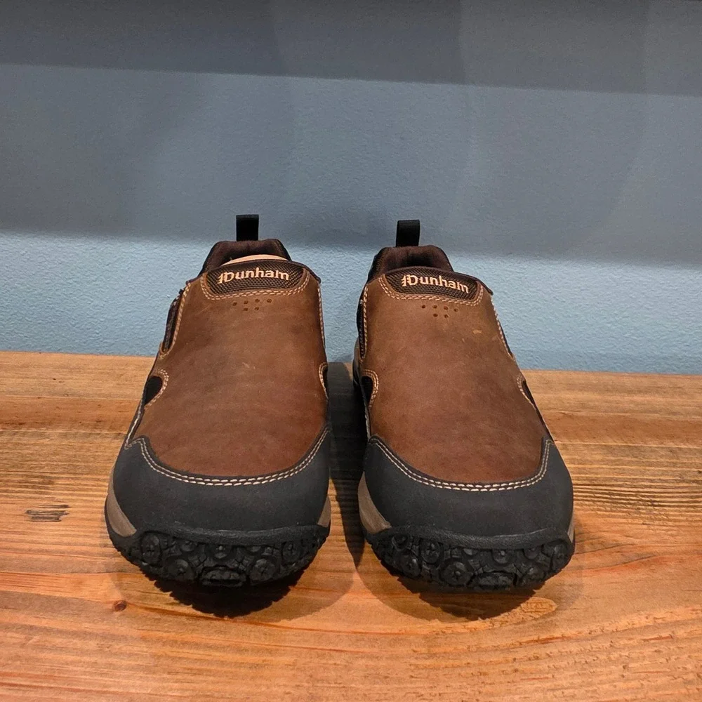 Dunham Mens Cloud Plus Slip On Hiking Shoes Brown Waterproof Leather 7 EEEE WIDE